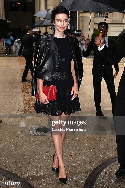 Emma Miller attends the Valentino show as part of Paris Fashion Week - Haute Couture Fall/Winter 2014-2015 at Hotel Salomon de Rothschild on July 9,...