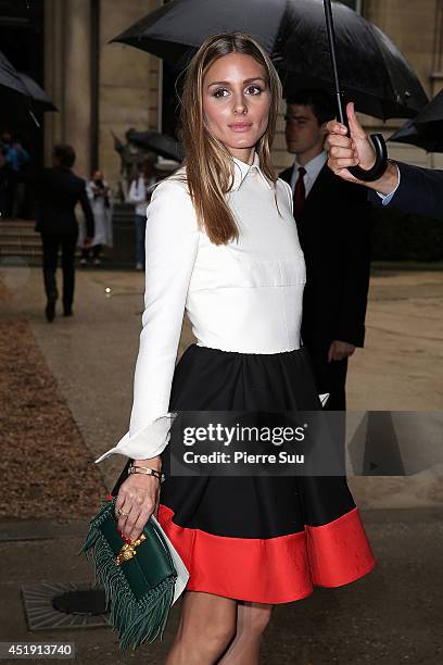 Olivia Palermo attends the Valentino show as part of Paris Fashion Week - Haute Couture Fall/Winter 2014-2015 at Hotel Salomon de Rothschild on July...