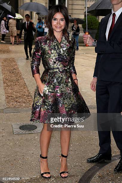 Miroslava Duma attends the Valentino show as part of Paris Fashion Week - Haute Couture Fall/Winter 2014-2015 at Hotel Salomon de Rothschild on July...