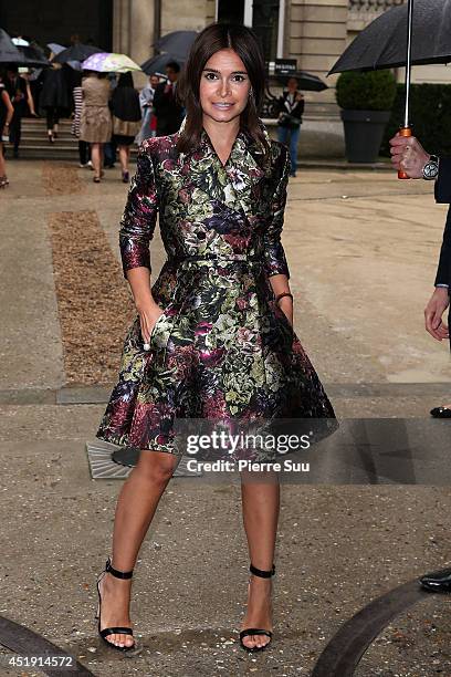 Miroslava Duma attends the Valentino show as part of Paris Fashion Week - Haute Couture Fall/Winter 2014-2015 at Hotel Salomon de Rothschild on July...