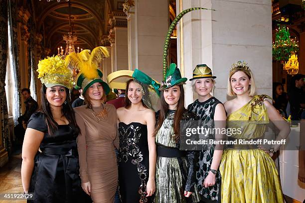 Catherinettes from Lanvin attend Sainte-Catherine Celebration at Mairie de Paris on November 25, 2013 in Paris, France.