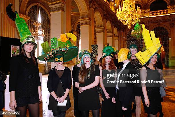 Nicolas and Catherinettes from Lycee Octave Feuillet attend Sainte-Catherine Celebration at Mairie de Paris on November 25, 2013 in Paris, France.