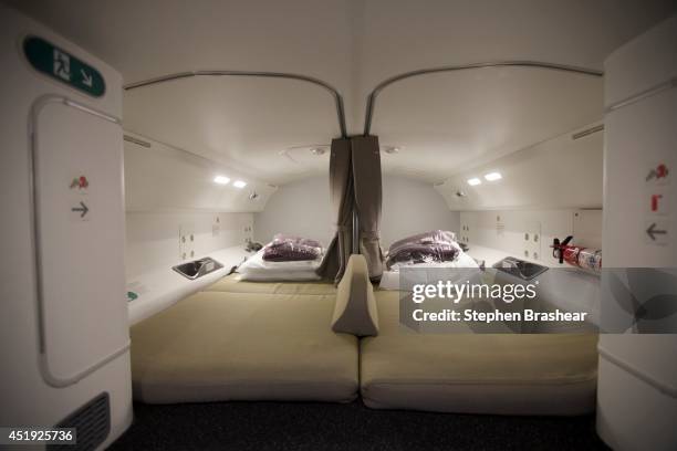 Flight crew quarters on an Air New Zealand Boeing 787-9 Dreamliner, July 9, 2014 in Everett, Washington. The 787-9 Dreamliner was the first delivery...