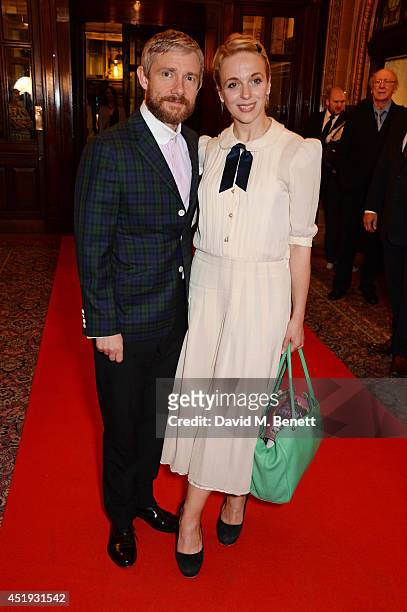 Cast member Martin Freeman and Amanda Abbington attend an after party celebrating the Gala Night performance of "Richard III", playing at the...
