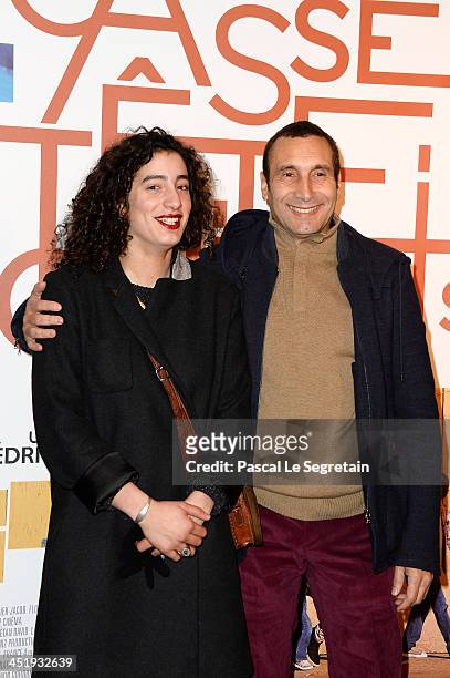 Zinedine Soualem and his daughter Mouna Soualem attend the "Casse Tete Chinois" Premiere at Cinema UGC Normandie on November 25, 2013 in Paris,...
