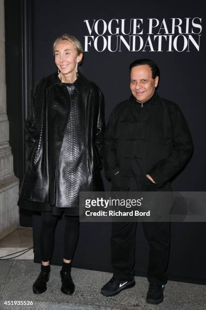 Carla Sozzani and Azzedine Alaia attend the Vogue Foundation Gala as part of Paris Fashion Week at Palais Galliera on July 9, 2014 in Paris, France.