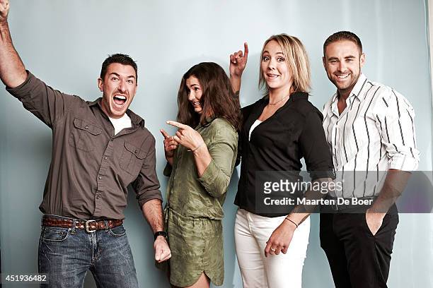 Jeff Zausch, Dani Julien, Eva Rupert and Justin Bullard from 'Naked and Afraid' pose for a portrait during the 2014 Television Critics Association...