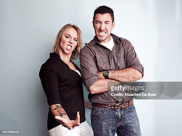 Eva Rupert and Jeff Zausch from 'Naked and Afraid' pose for a portrait during the 2014 Television Critics Association Summer Tour at The Beverly...
