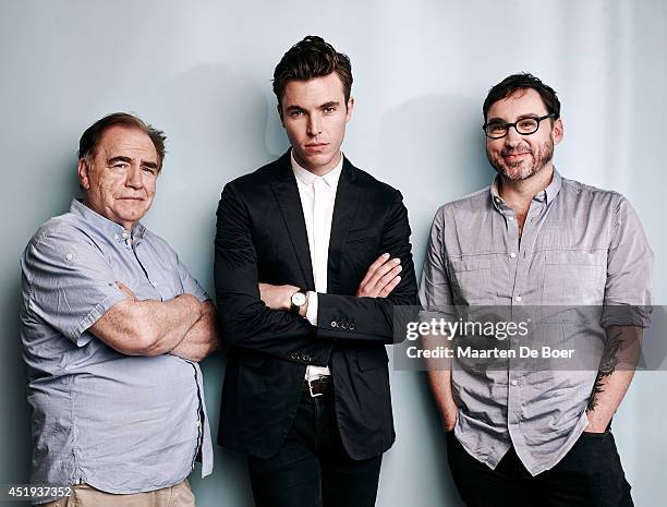 Actors Brian Cox, Tom Hughes and writer/creator Toby Whithouse from 'The Game' pose for a portrait during the 2014 Television Critics Association...