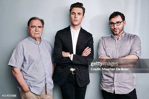 Actors Brian Cox, Tom Hughes and writer/creator Toby Whithouse from 'The Game' pose for a portrait during the 2014 Television Critics Association...