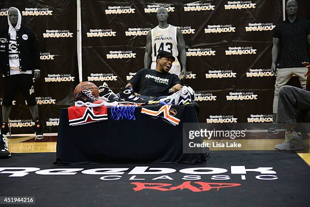 Host Sway Calloway at the Reebok Classic Breakout Classic Rap Roundtable at Philadelphia University on July 9, 2014 in Philadelphia, Pennsylvania.