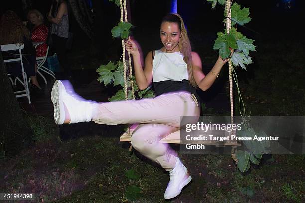 Ronja Hilbig attend the Guido Maria Kretschmer after show party during the Mercedes-Benz Fashion Week Spring/Summer 2015 at on July 9, 2014 in...