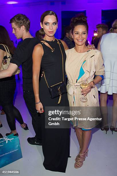 Gitta Saxx and Liliana Matthaeus attend the Guido Maria Kretschmer after show party during the Mercedes-Benz Fashion Week Spring/Summer 2015 at on...