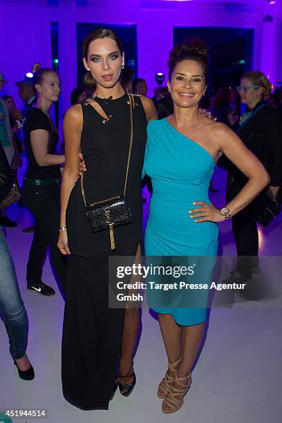 Gitta Saxx and Liliana Matthaeus attend the Guido Maria Kretschmer after show party during the Mercedes-Benz Fashion Week Spring/Summer 2015 at on...