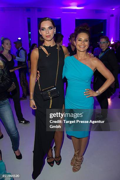 Gitta Saxx and Liliana Matthaeus attend the Guido Maria Kretschmer after show party during the Mercedes-Benz Fashion Week Spring/Summer 2015 at on...
