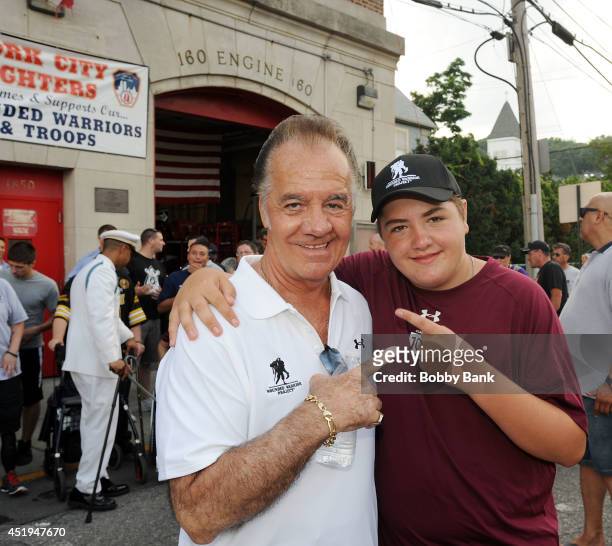 Michael Gandolfini and Tony Sirico attends the 2014 Wounded Warrior Adaptive Sports Program at Rescue Ladder Company on July 9, 2014 in the Staten...