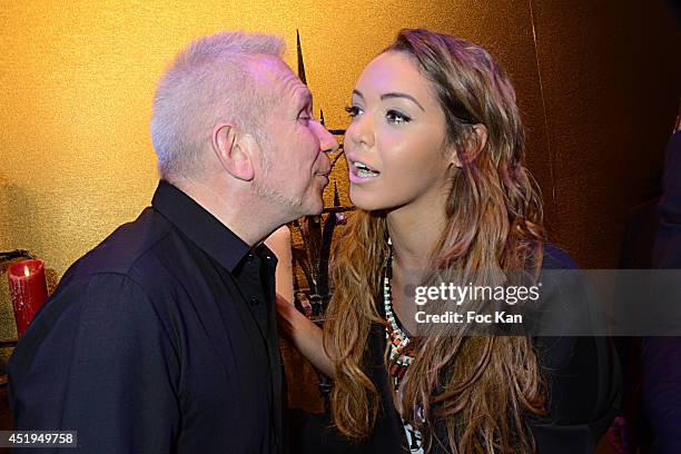 Jean Paul Gaultier and Nabilla Benattia attend the Jean Paul Gaultier show as part of Paris Fashion Week - Haute Couture Fall/Winter 2014-2015 at 325...