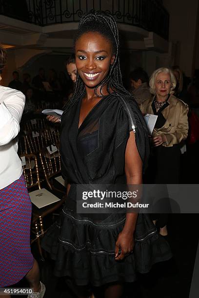 Aissa Maiga attends the Jean Paul Gaultier show as part of Paris Fashion Week - Haute Couture Fall/Winter 2014-2015 at 325 Rue Saint Martin on July...