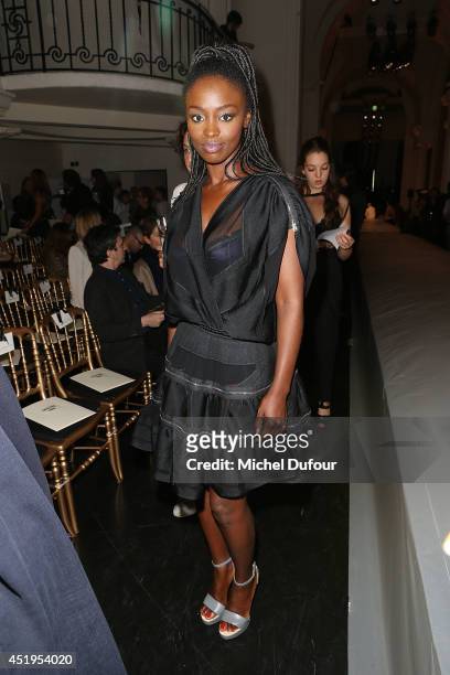 Aissa Maiga attends the Jean Paul Gaultier show as part of Paris Fashion Week - Haute Couture Fall/Winter 2014-2015 at 325 Rue Saint Martin on July...
