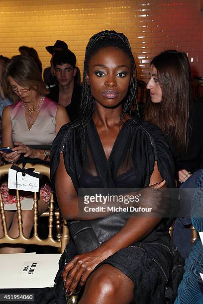 Aissa Maiga attends the Jean Paul Gaultier show as part of Paris Fashion Week - Haute Couture Fall/Winter 2014-2015 at 325 Rue Saint Martin on July...