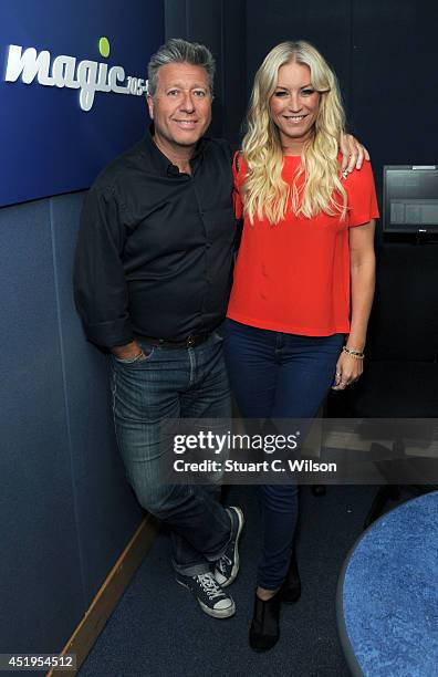 Denise Van Outen visits Neil Fox on Magic.FM at Magic FM Studio on July 10, 2014 in London, England.