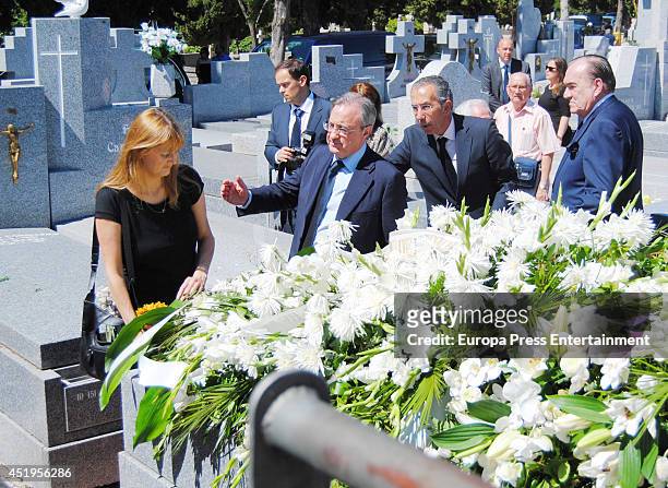 President of Real Madrid Florentino Perez and Fernando Fernandez Tapias attend the funeral for Real Madrid legend and honorary president Alfredo Di...