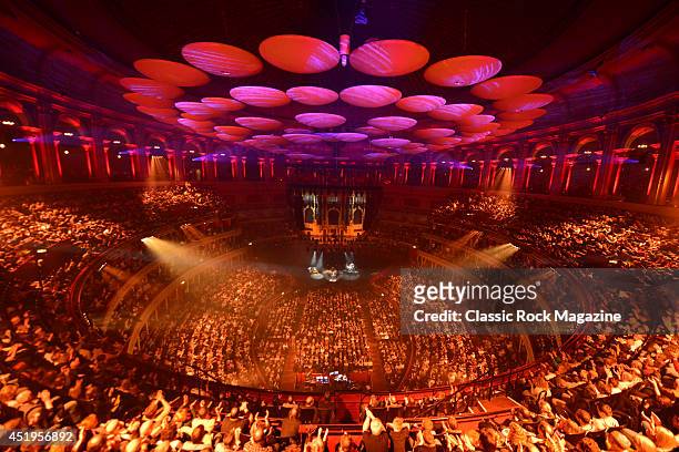 Interior view of the Royal Albert Hall in London while American blues rock musician Joe Bonamassa performs live on stage, on March 30, 2013.
