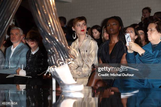 Baz Luhrmann, Catherine Martin, Louise Bourgoin and Aissa Maiga attend the Jean Paul Gaultier show as part of Paris Fashion Week - Haute Couture...