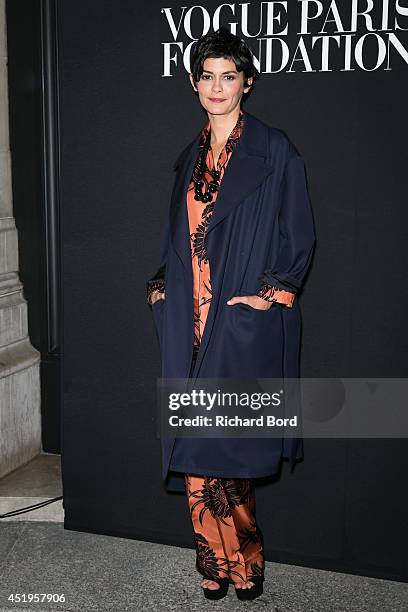 Audrey Tautou attends the Vogue Foundation Gala as part of Paris Fashion Week at Palais Galliera on July 9, 2014 in Paris, France.