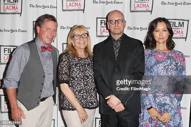 Howard Cummings, Ellen Mirojnick, Steven Soderbergh and Carmen Cuba attend the New York Times/Film Independent Screening Of "The Knick" at LACMA on...