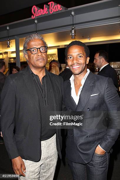 Elvis Mitchell and Andre Holland attend the New York Times/Film Independent Screening Of "The Knick" at LACMA on July 9, 2014 in Los Angeles,...