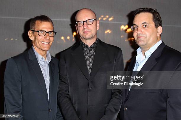 Michael Lombardo, Steven Soderbergh and Kary Antholis attend the New York Times/Film Independent Screening Of "The Knick" at LACMA on July 9, 2014 in...