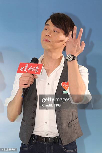 Singer David Tao attends a commonweal activity on Tuesday July 8,2014 in Taipei,China.