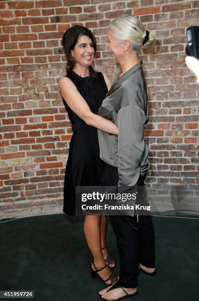Christiane Arp and Dorothee Schumacher attend the Schumacher show during the Mercedes-Benz Fashion Week Spring/Summer 2015 at Sankt Elisabeth Kirche...