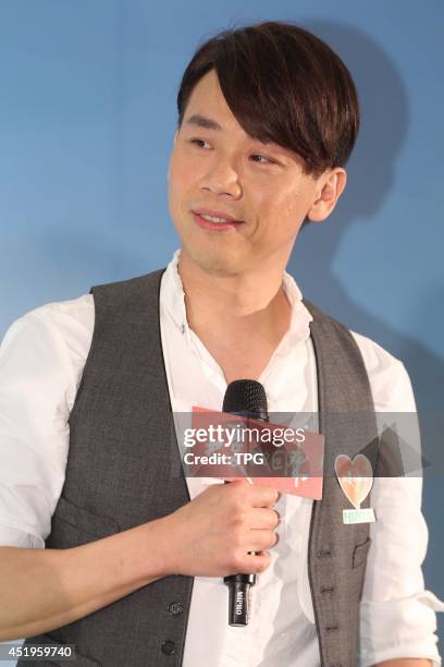 Singer David Tao attends a commonweal activity on Tuesday July 8,2014 in Taipei,China.