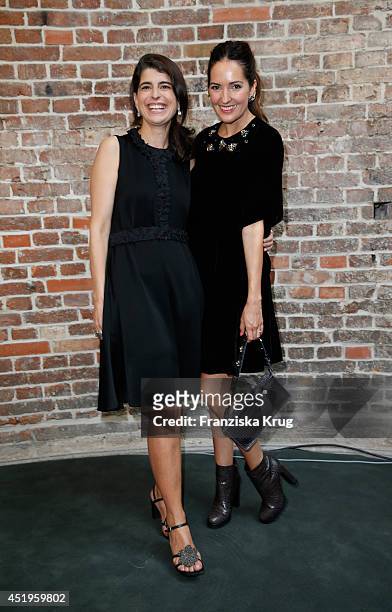 Johanna Klum and Dorothee Schumacher attend the Schumacher show during the Mercedes-Benz Fashion Week Spring/Summer 2015 at Sankt Elisabeth Kirche on...