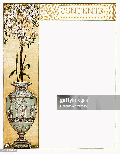 victorian 'contents' border - victorian border stock illustrations