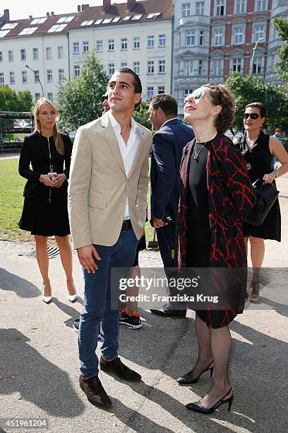 Margit J. Mayer attends the Schumacher show during the Mercedes-Benz Fashion Week Spring/Summer 2015 at Sankt Elisabeth Kirche on July 10, 2014 in...