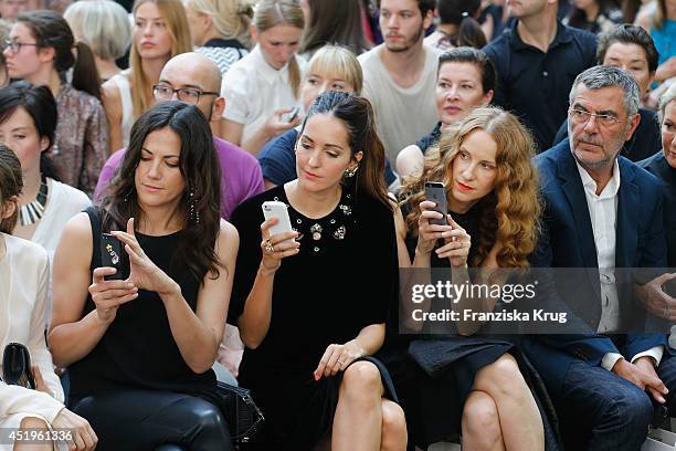 Bettina Zimmermann, Johanna Klum, Chiara Schoras and Norbert Medus attend the Schumacher show during the Mercedes-Benz Fashion Week Spring/Summer...