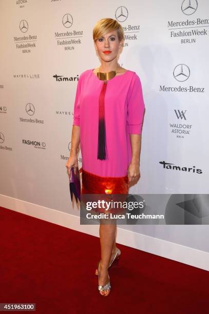 Wolke Hegenbarth attends the Laurel show during the Mercedes-Benz Fashion Week Spring/Summer 2015 at Erika Hess Eisstadion on July 10, 2014 in...