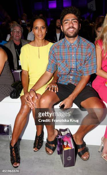 Barbara Becker and Noah Becker attend the Laurel show during the Mercedes-Benz Fashion Week Spring/Summer 2015 at Erika Hess Eisstadion on July 10,...