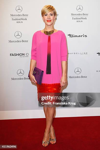 Wolke Hegenbarth attends the Laurel show during the Mercedes-Benz Fashion Week Spring/Summer 2015 at Erika Hess Eisstadion on July 10, 2014 in...