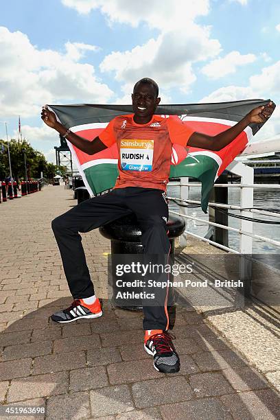 David Rudisha of Kenya during a photocall ahead of the Sainsbury's Glasgow Grand Prix on July 10, 2014 in Glasgow, Scotland.