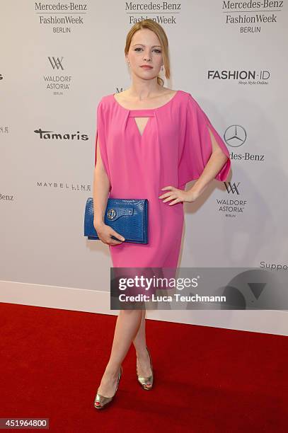 Jennifer Ulrich attends the Laurel show during the Mercedes-Benz Fashion Week Spring/Summer 2015 at Erika Hess Eisstadion on July 10, 2014 in Berlin,...