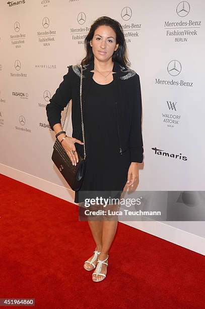 Minu Barati Fischer attends the Laurel show during the Mercedes-Benz Fashion Week Spring/Summer 2015 at Erika Hess Eisstadion on July 10, 2014 in...