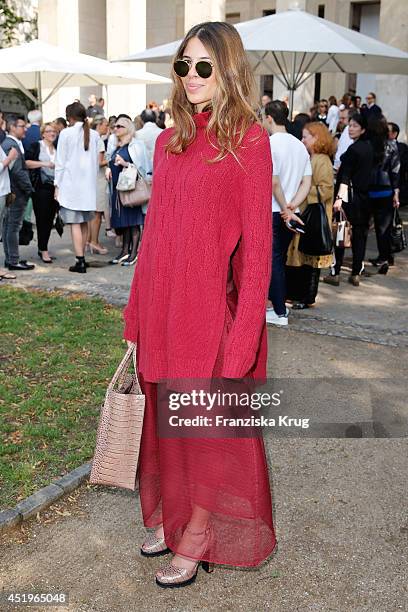 Maja Wyh attends the Schumacher show during the Mercedes-Benz Fashion Week Spring/Summer 2015 at Sankt Elisabeth Kirche on July 10, 2014 in Berlin,...