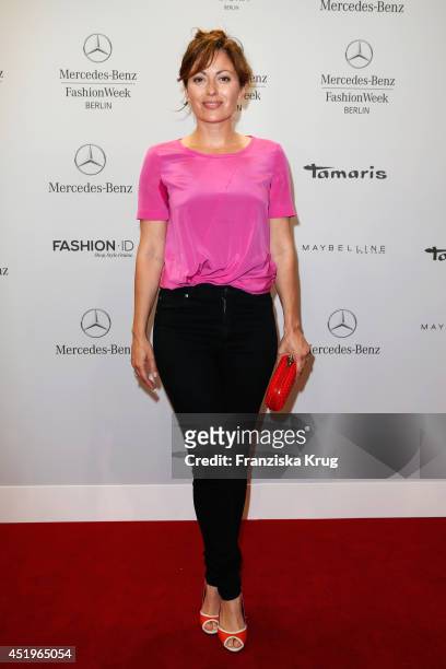 Carolina Vera attends the Laurel show during the Mercedes-Benz Fashion Week Spring/Summer 2015 at Erika Hess Eisstadion on July 10, 2014 in Berlin,...