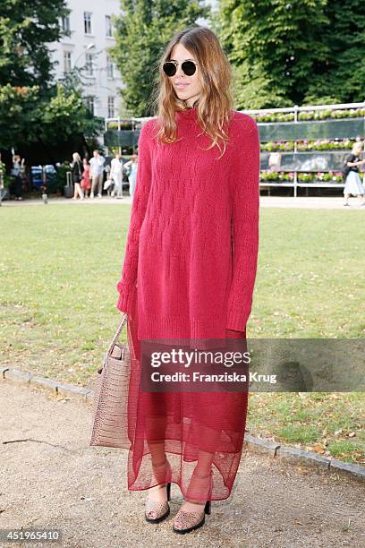 Maja Wyh attends the Schumacher show during the Mercedes-Benz Fashion Week Spring/Summer 2015 at Sankt Elisabeth Kirche on July 10, 2014 in Berlin,...