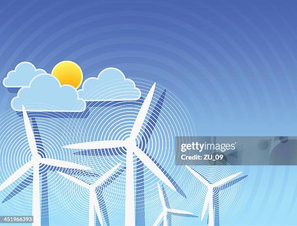wind turbines - alternative energy for a better climate - vertical axis wind turbine stock illustrations
