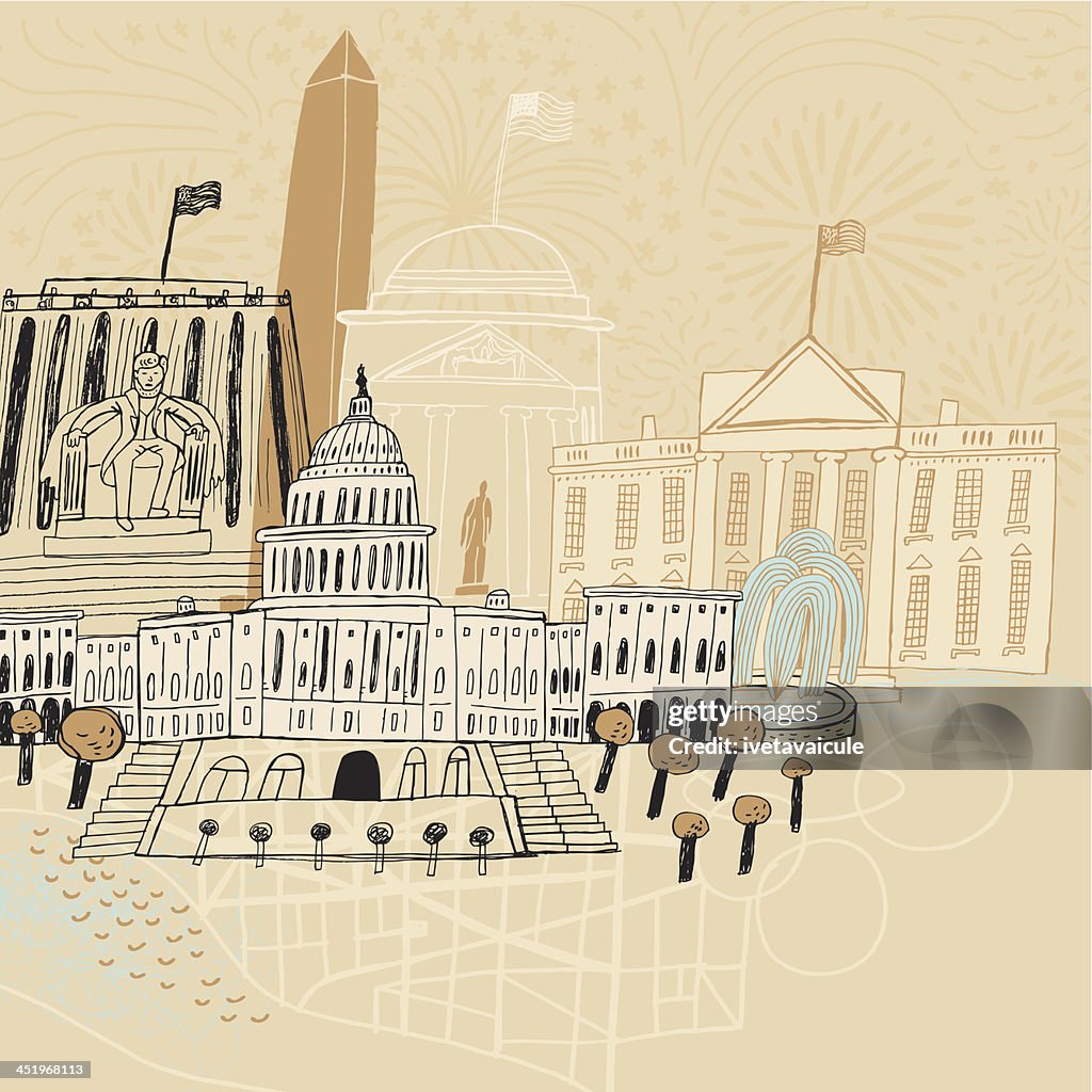 Famous buildings in Washington DC, USA